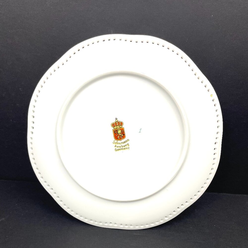 Set of 6 Schumann Arzberg Germany Pierced Porcelain Plates Harvest Fruit 7" - Picture 5 of 16
